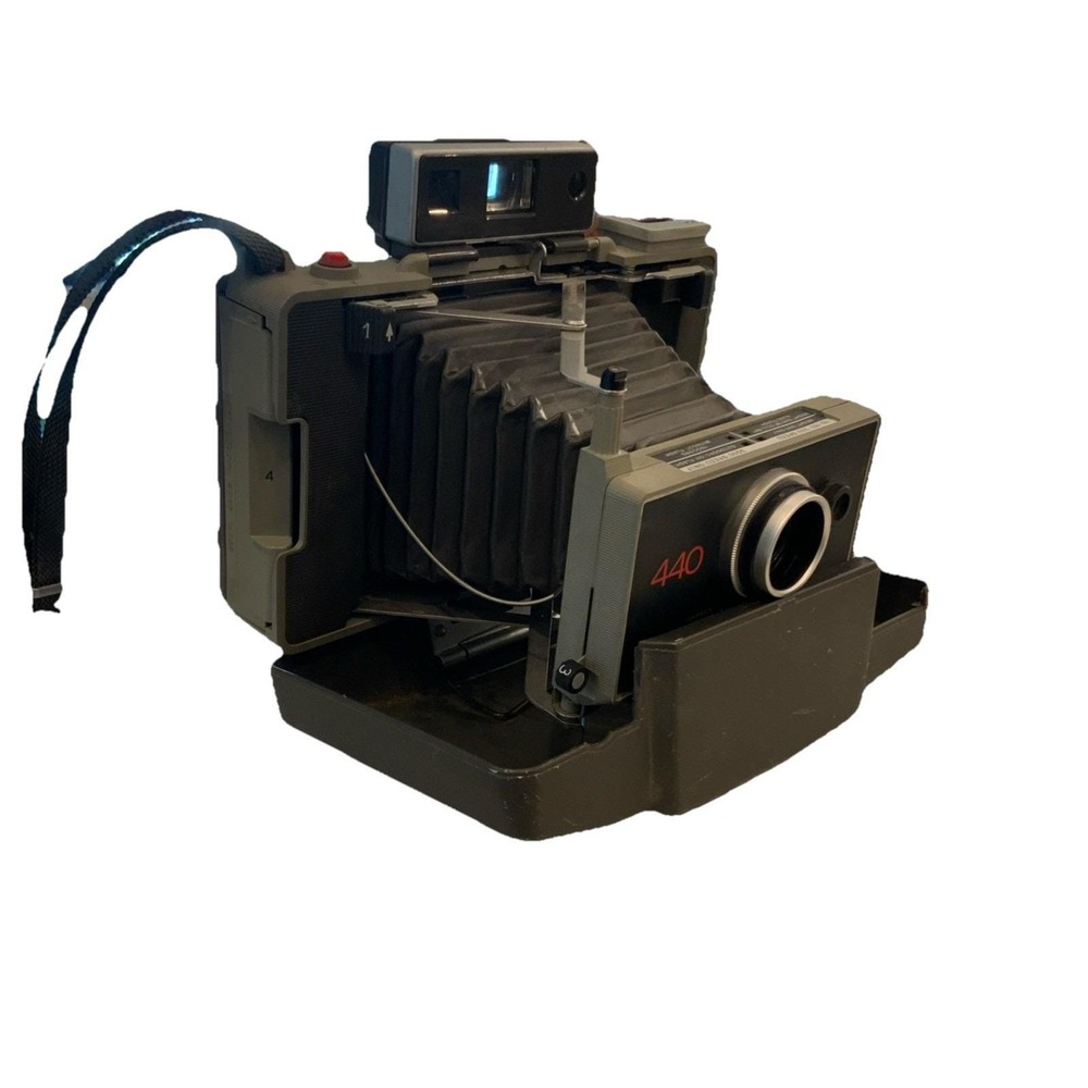 Vtg 1970s Polaroid 440 Folding Automatic Land Camera Untested with Strap!